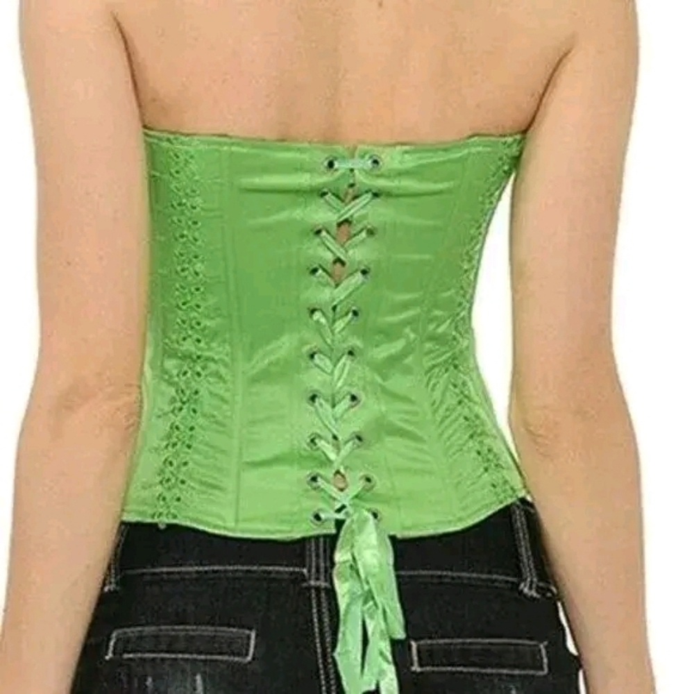 Boutique Lace Up Satin Corset Bustier Body Shaper Strapless